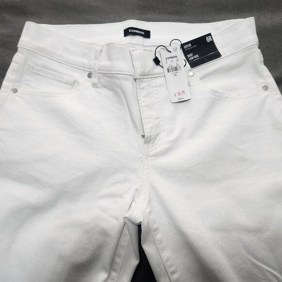 Express Editor White Jeans, Boot cut, Low Rise, 6R - Picture 3 of 6